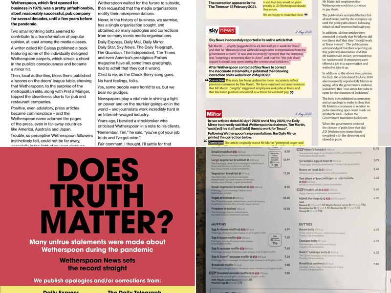 The Flying Horse - JD Wetherspoon Menu