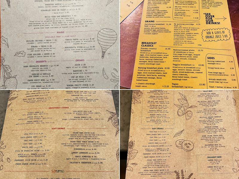 Sonoma Menu