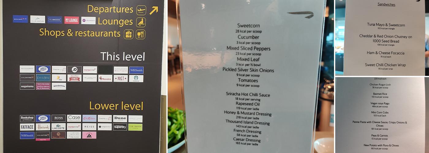 British Airways Lounge Menu