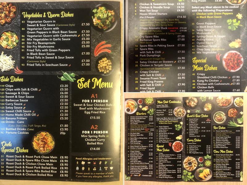 Golden City - CRAWLEY, WEST SUSSEX RH11 7HE Menu