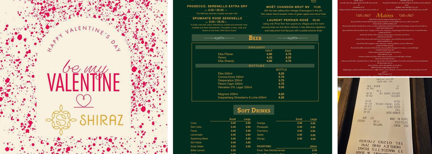 Shiraz Bar & Restaurant Menu