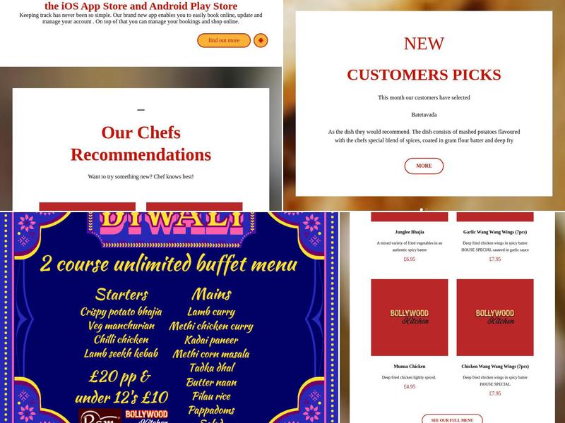 Bollywood Kitchen @ Ram Sport and Social Club Menu