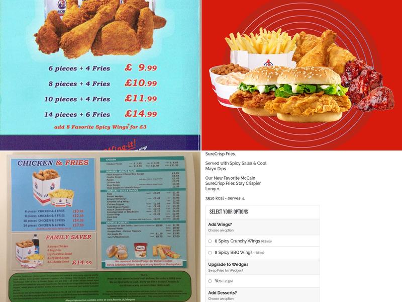 Favorite Chicken Crawley Menu