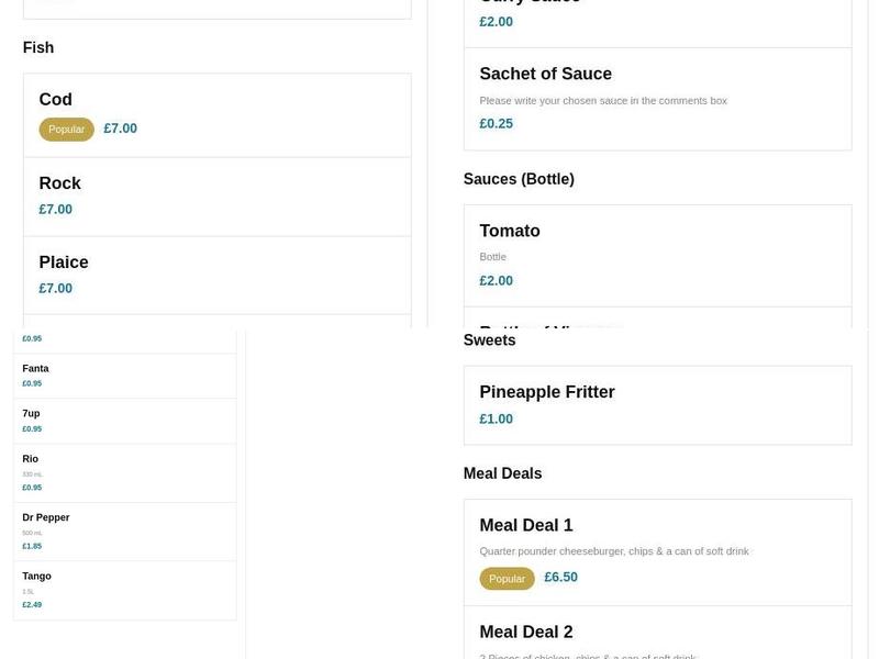 Fish Plaice @ Furnace Green Menu