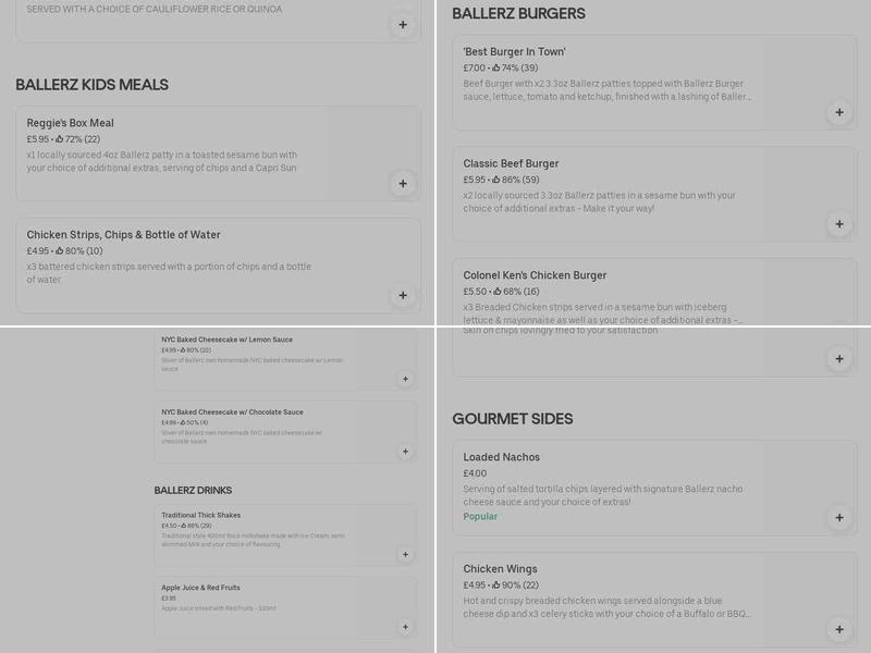 Crawley Ballerz Menu