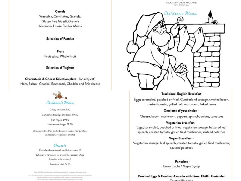 Reflections Restaurant Menu