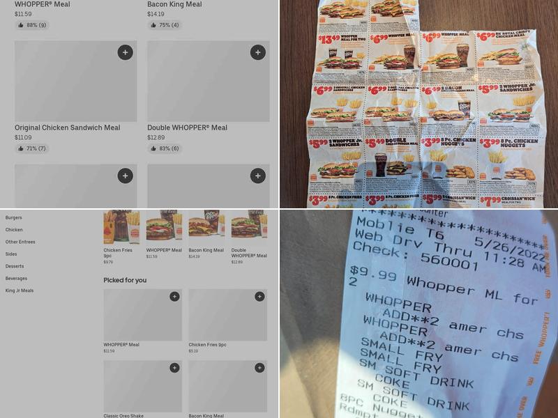 Burger King Menu