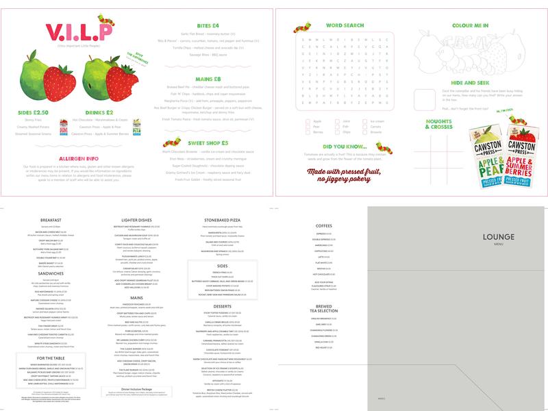 The Brasserie at Crewe Hall Menu