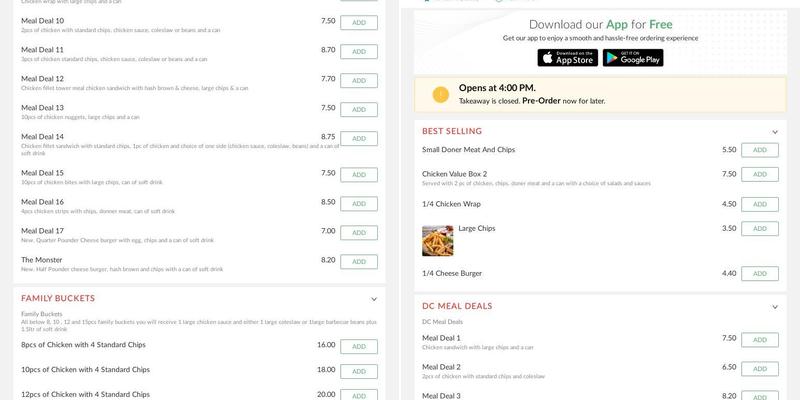 DC Fried Chicken Menu