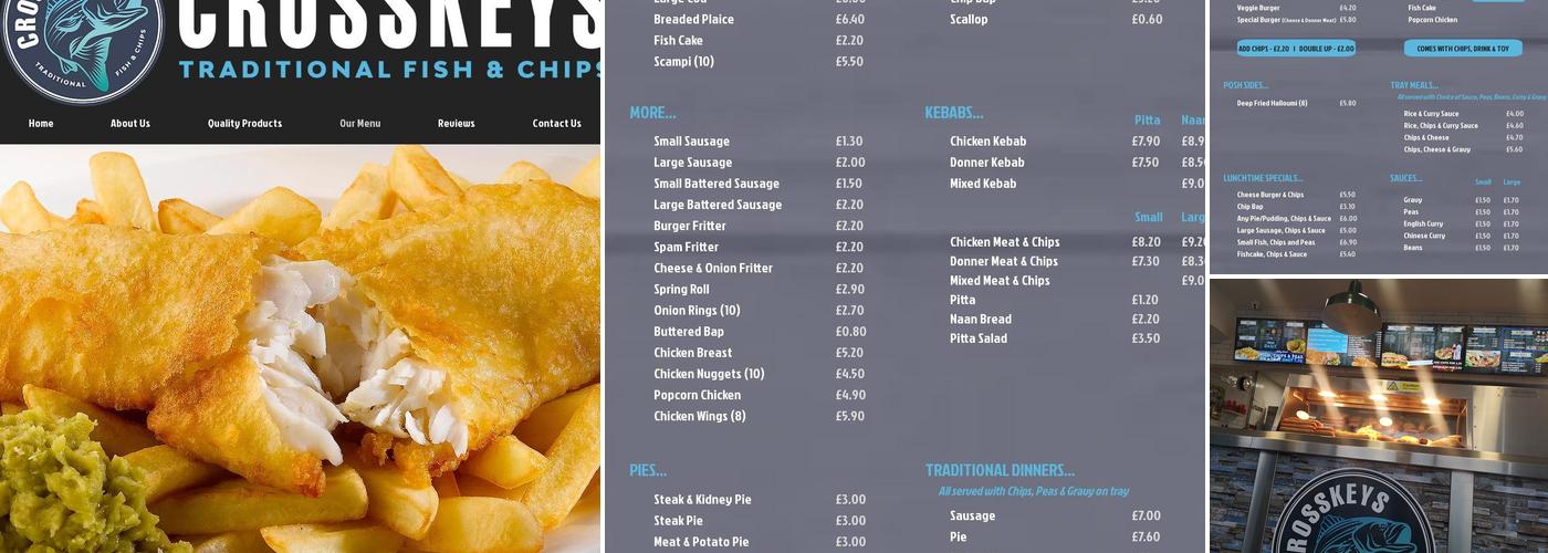 Crosskeys Fish and Chips Menu