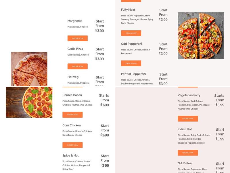 Oddies Pizza Menu