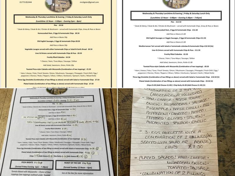 Cliff Inn Menu
