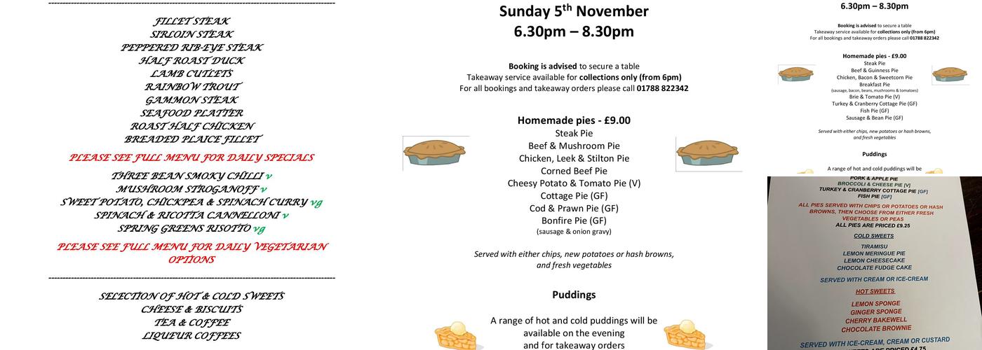 The Red Lion Inn Menu