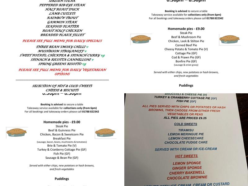 The Red Lion Inn Menu