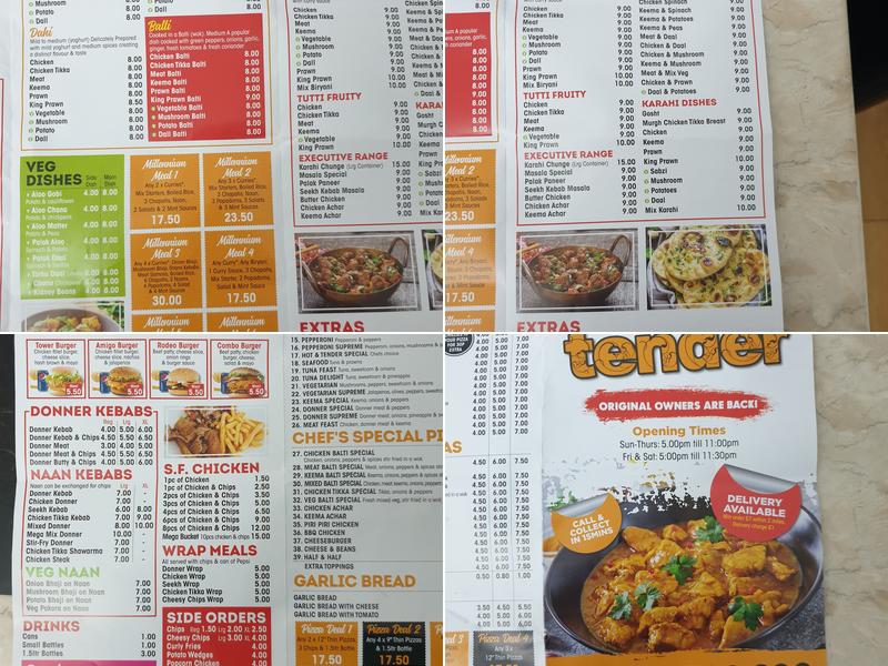 Hot & Tender Menu