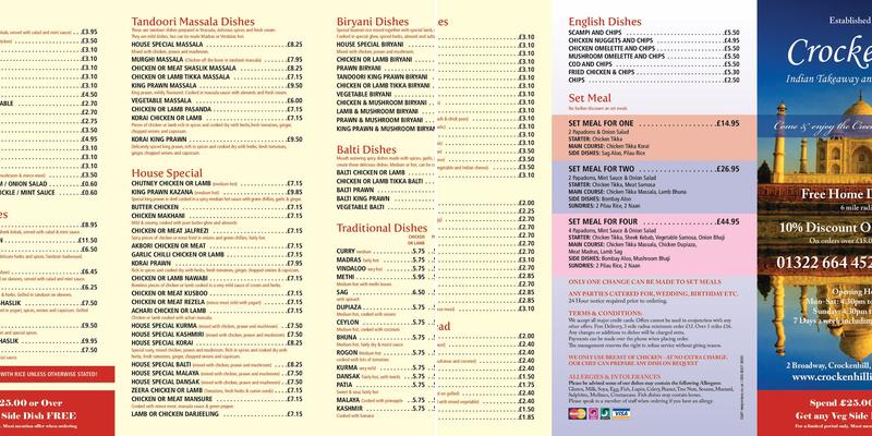 Crockenhill Takeaway Menu