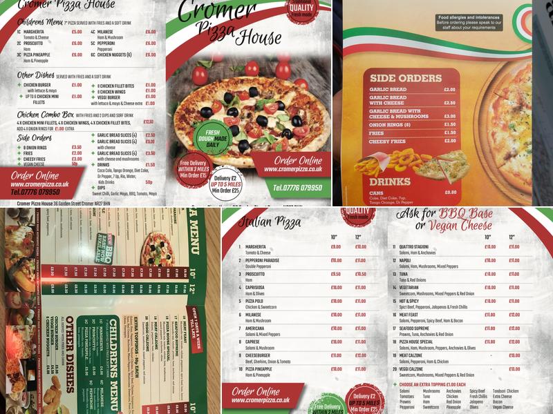 Cromer Pizza House Menu