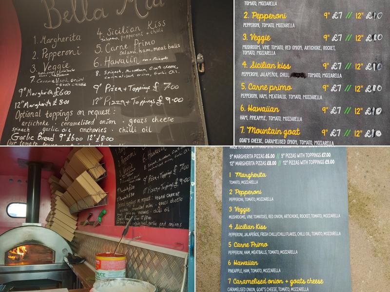 Bella Mia Wood Fired Pizzas Menu