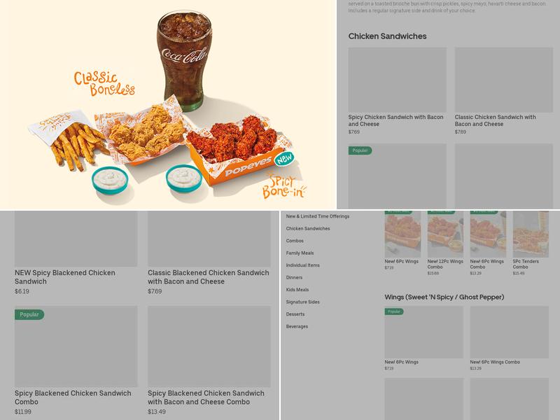 Popeyes Louisiana Kitchen Menu