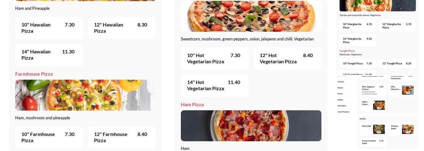 Adam's Pizzeria Menu