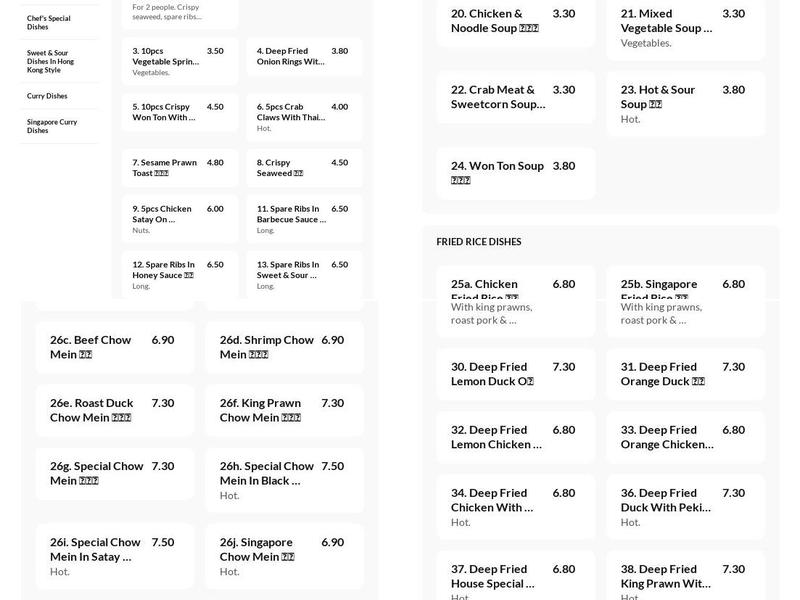 Quick Panda Express Menu