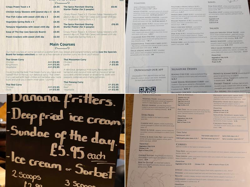 The Spice Merchant Menu