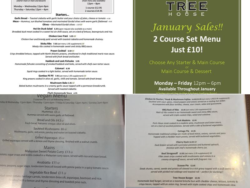 Tree House Menu