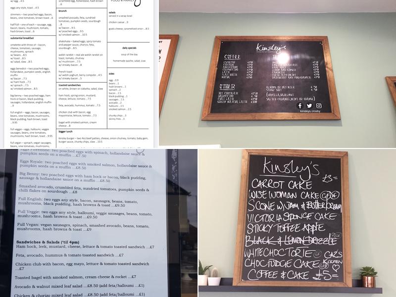 Kinsley's Crosby Menu