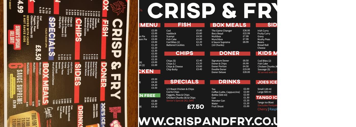 Crisp & Fry Cross Hands Menu