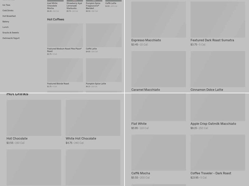 Starbucks Menu