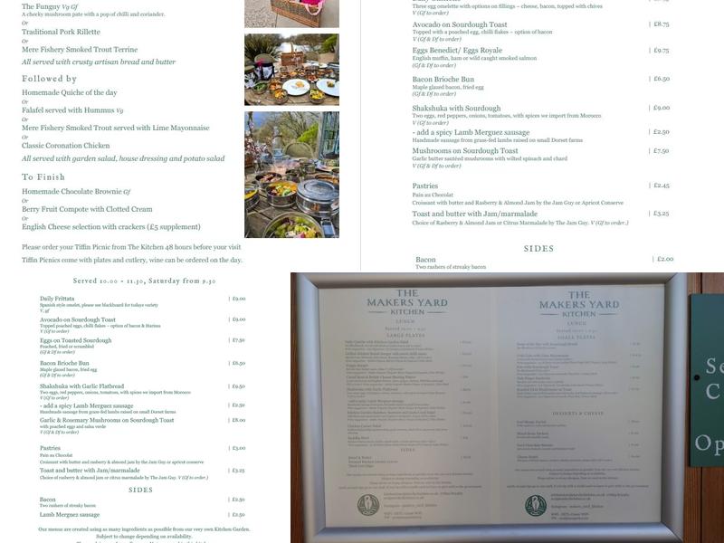 The Makers Yard Kitchen Menu