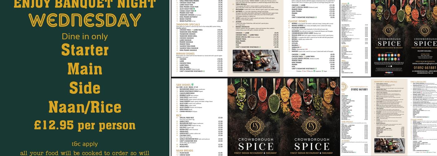Crowborough Spice | Takeaway Menu