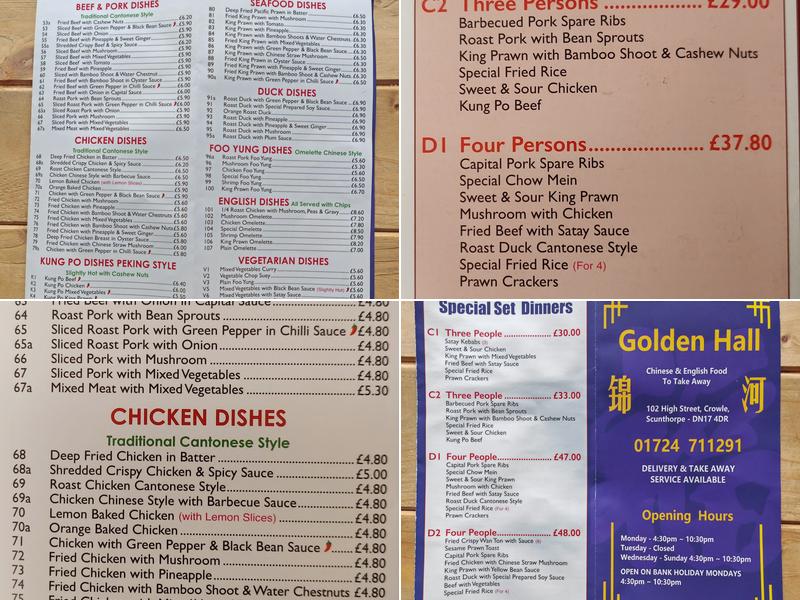 Golden Hall Menu