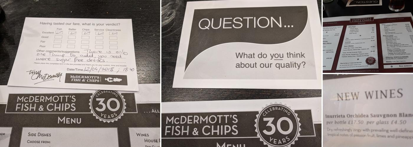 McDermott's Fish & Chips Menu