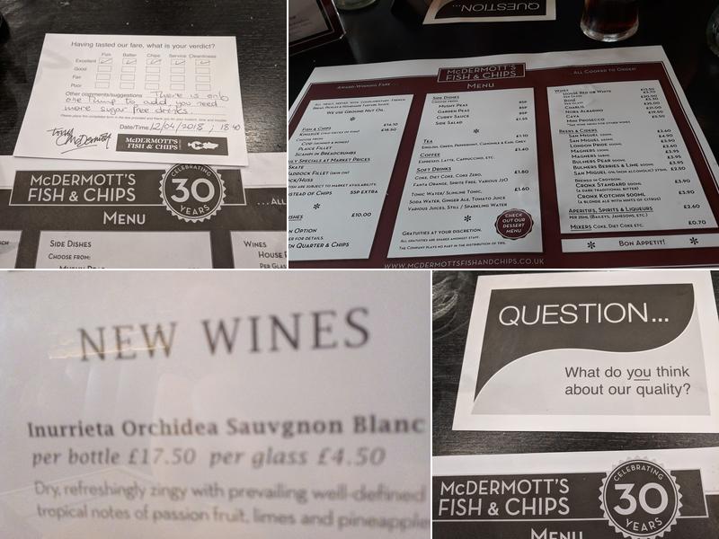 McDermott's Fish & Chips Menu