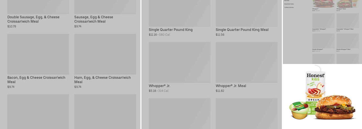 Burger King Menu