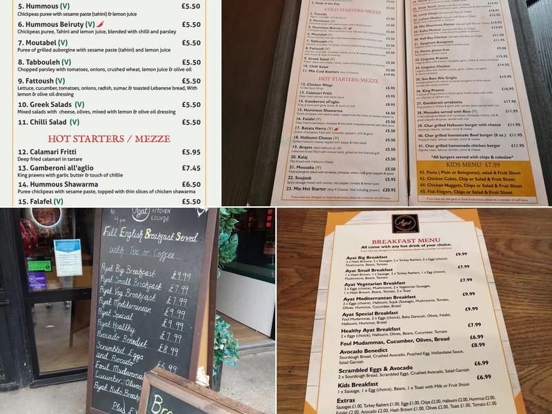 Ayat Kitchen Lounge Menu