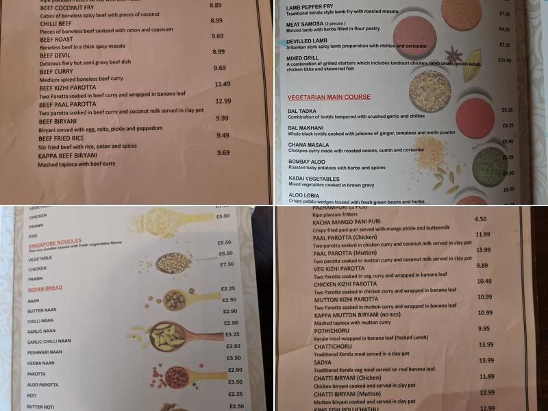 Real Taste of India Croydon Menu