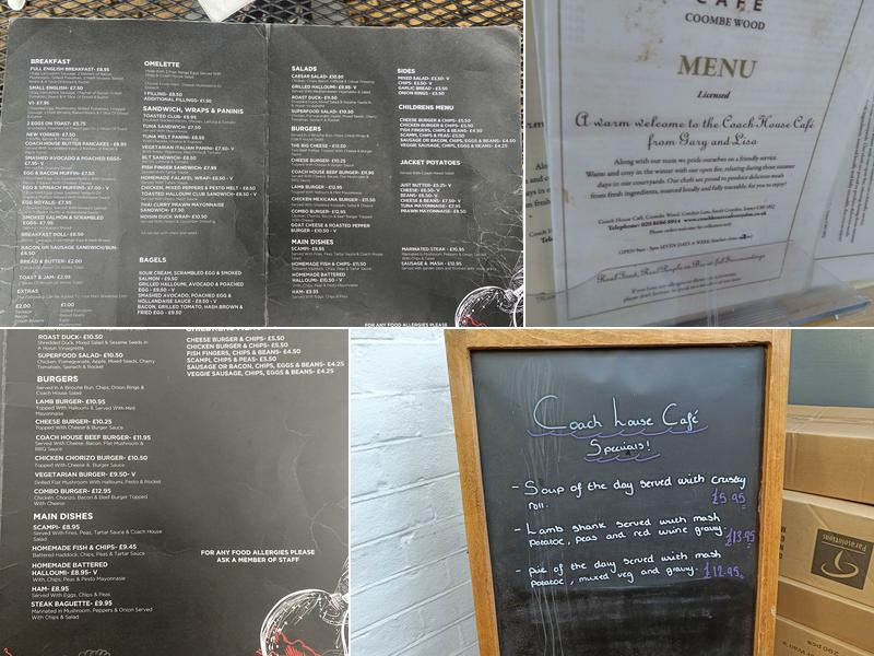 Coach House Cafe Menu