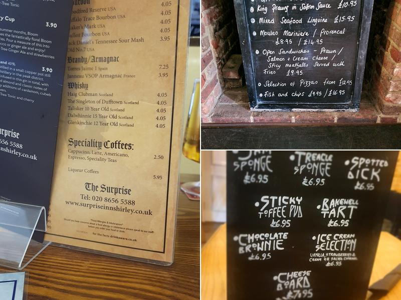 The Surprise Inn Menu