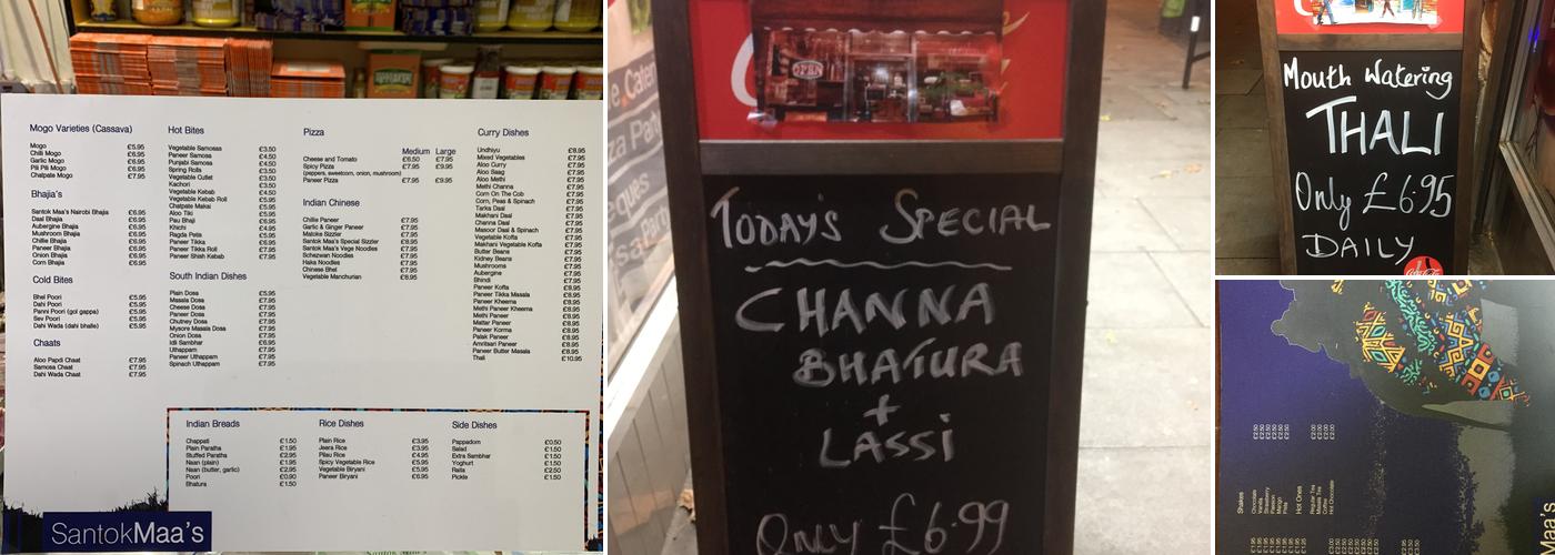 Santok Maa's Bhel Poori House Menu