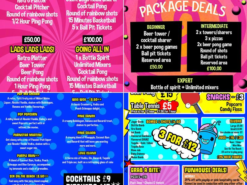 House Of Fun Croydon Menu