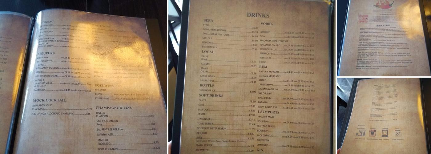 Enish Nigerian Restaurant Croydon Menu