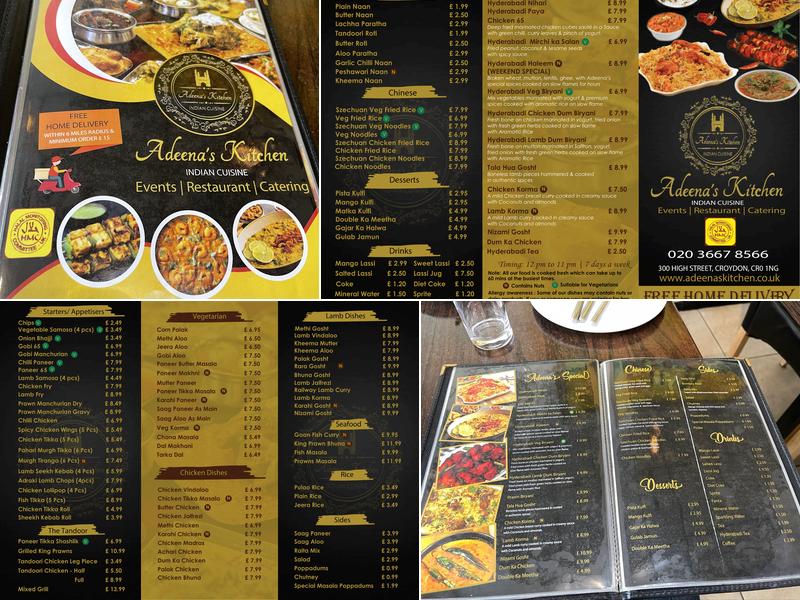 Adeena's Kitchen Menu