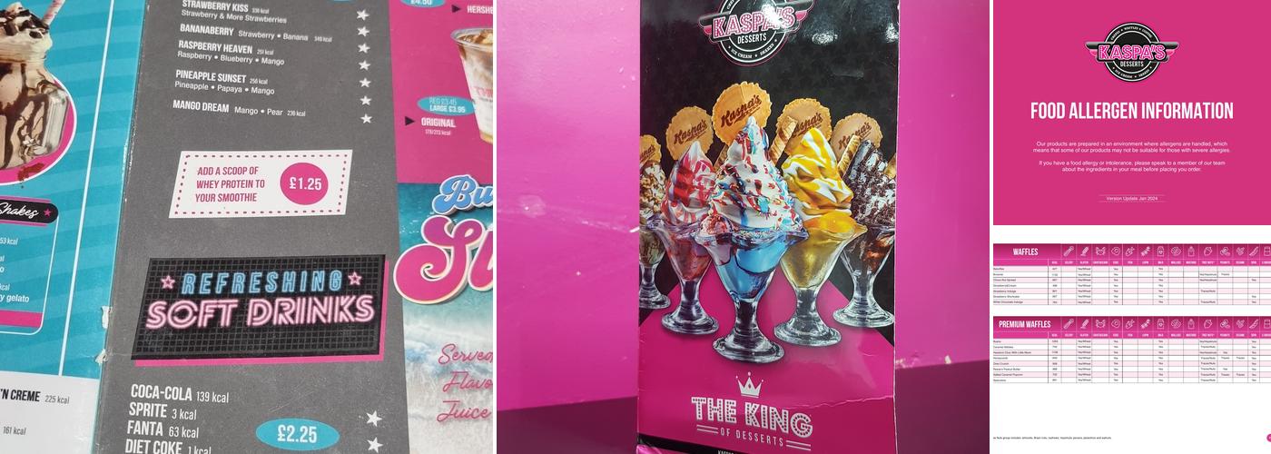 Kaspa's Croydon Menu