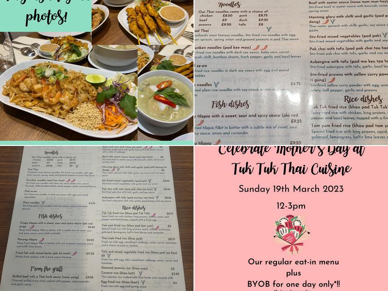 Tuk Tuk Thai Cuisine Menu