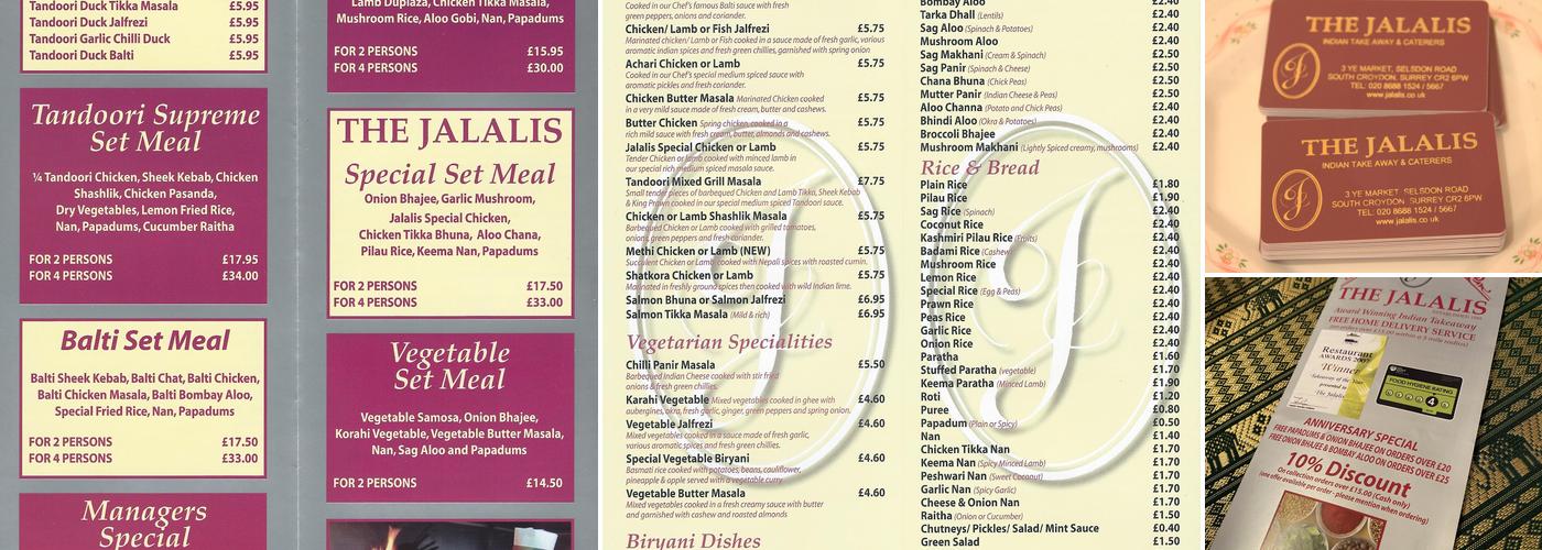 The Jalalis Menu