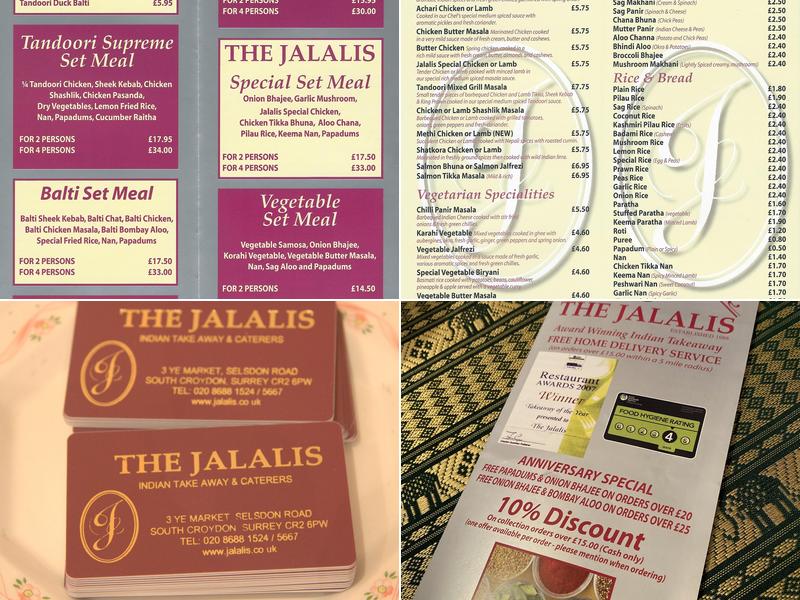 The Jalalis Menu