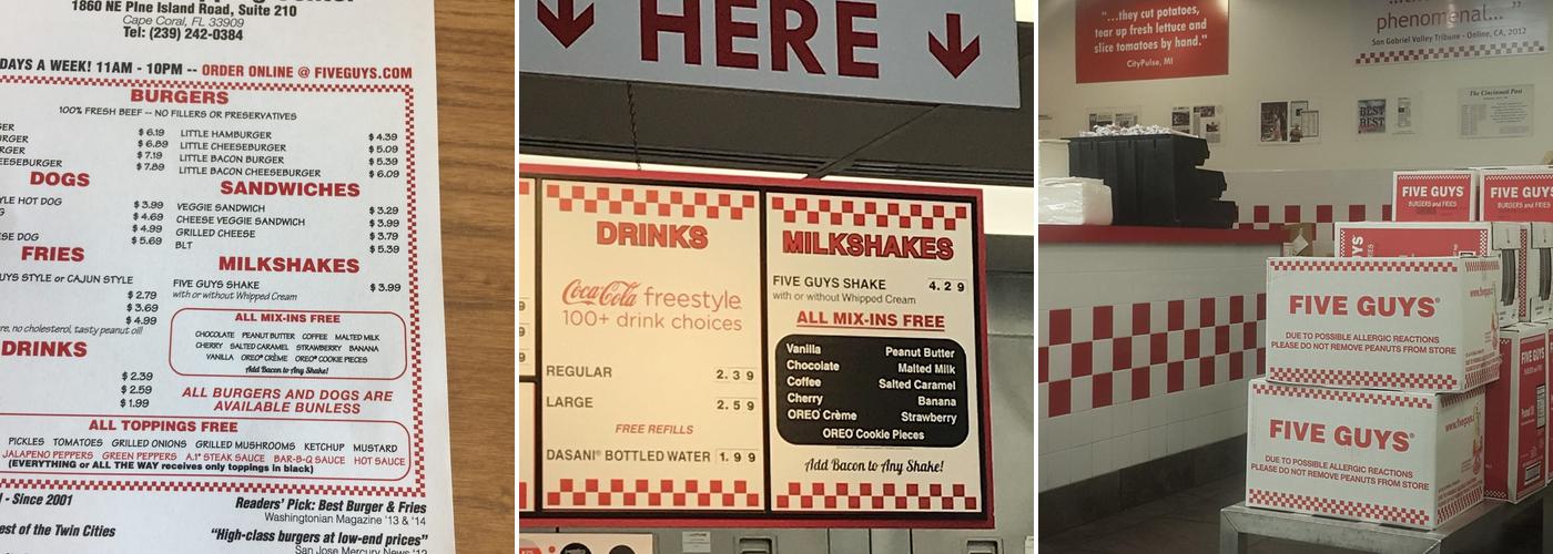 Five Guys Menu