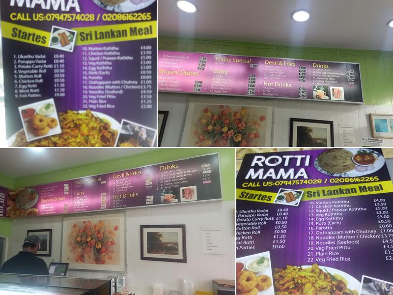 Rotti Mama Menu